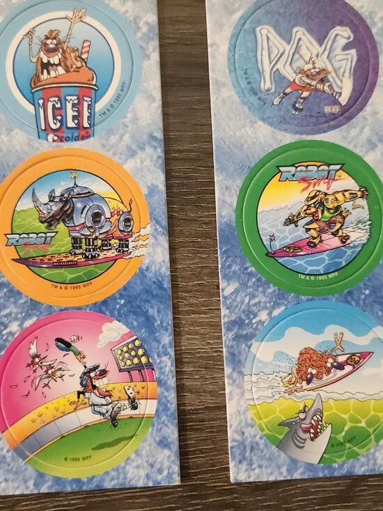POGS Milkcaps WAL-MART ICEE Complete Set Intact on Cards 1995 90's Rare Vintage - Picture 7 of 10